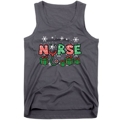 Christmas Nurse Stethoscope Xmas Nursing Scrub Top Rn Women Tank Top