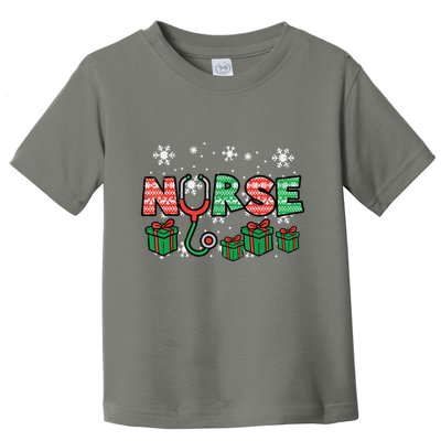 Christmas Nurse Stethoscope Xmas Nursing Scrub Top Rn Women Toddler T-Shirt