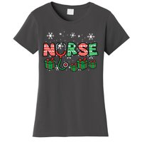 Christmas Nurse Stethoscope Xmas Nursing Scrub Top Rn Women Women's T-Shirt