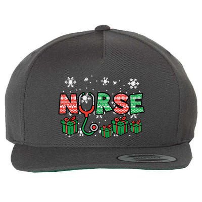 Christmas Nurse Stethoscope Xmas Nursing Scrub Top Rn Women Wool Snapback Cap