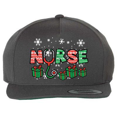 Christmas Nurse Stethoscope Xmas Nursing Scrub Top Rn Women Wool Snapback Cap