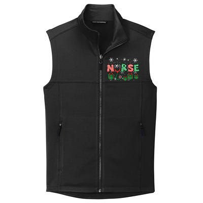 Christmas Nurse Stethoscope Xmas Nursing Scrub Top Rn Women Collective Smooth Fleece Vest