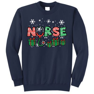 Christmas Nurse Stethoscope Xmas Nursing Scrub Top Rn Women Sweatshirt