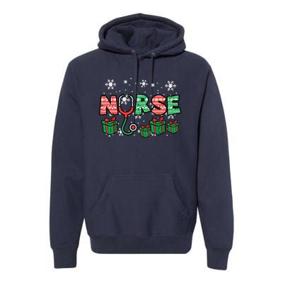 Christmas Nurse Stethoscope Xmas Nursing Scrub Top Rn Women Premium Hoodie