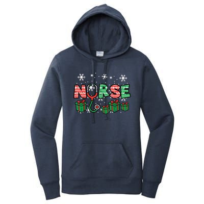 Christmas Nurse Stethoscope Xmas Nursing Scrub Top Rn Women Women's Pullover Hoodie