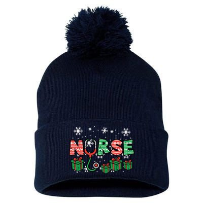 Christmas Nurse Stethoscope Xmas Nursing Scrub Top Rn Women Pom Pom 12in Knit Beanie