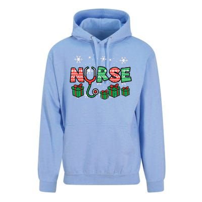 Christmas Nurse Stethoscope Xmas Nursing Scrub Top Rn Women Unisex Surf Hoodie