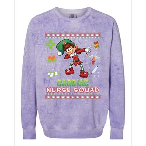 Cardiac Nurse Squad Dabbing Elf Christmas Sweater Ugly Merry Gift Colorblast Crewneck Sweatshirt