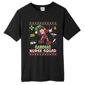 Cardiac Nurse Squad Dabbing Elf Christmas Sweater Ugly Merry Gift Tall Fusion ChromaSoft Performance T-Shirt