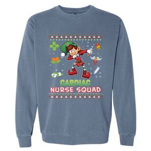 Cardiac Nurse Squad Dabbing Elf Christmas Sweater Ugly Merry Gift Garment-Dyed Sweatshirt