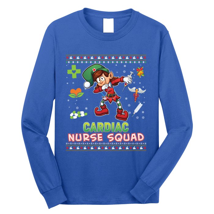 Cardiac Nurse Squad Dabbing Elf Christmas Sweater Ugly Merry Gift Long Sleeve Shirt