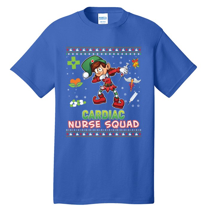 Cardiac Nurse Squad Dabbing Elf Christmas Sweater Ugly Merry Gift Tall T-Shirt