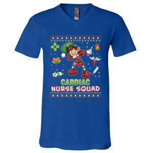 Cardiac Nurse Squad Dabbing Elf Christmas Sweater Ugly Merry Gift V-Neck T-Shirt