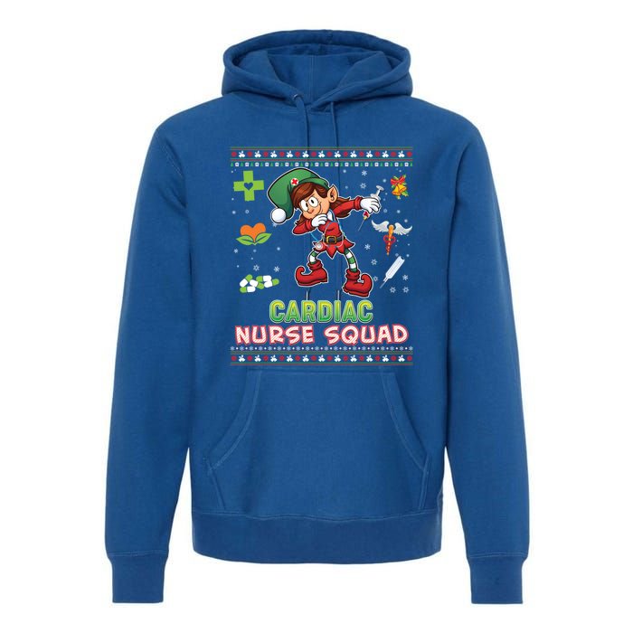 Cardiac Nurse Squad Dabbing Elf Christmas Sweater Ugly Merry Gift Premium Hoodie