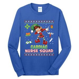 Cardiac Nurse Squad Dabbing Elf Christmas Sweater Ugly Merry Gift Tall Long Sleeve T-Shirt