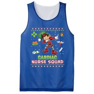 Cardiac Nurse Squad Dabbing Elf Christmas Sweater Ugly Merry Gift Mesh Reversible Basketball Jersey Tank