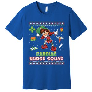 Cardiac Nurse Squad Dabbing Elf Christmas Sweater Ugly Merry Gift Premium T-Shirt