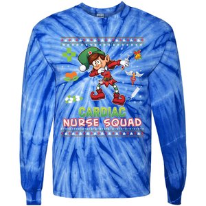 Cardiac Nurse Squad Dabbing Elf Christmas Sweater Ugly Merry Gift Tie-Dye Long Sleeve Shirt