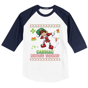 Cardiac Nurse Squad Dabbing Elf Christmas Sweater Ugly Merry Gift Baseball Sleeve Shirt