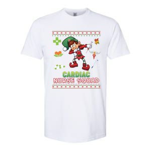 Cardiac Nurse Squad Dabbing Elf Christmas Sweater Ugly Merry Gift Softstyle CVC T-Shirt