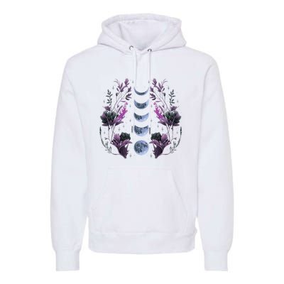 Cosmos Night Stargazers Vintage Celestial Lunar Moon Cycle Premium Hoodie