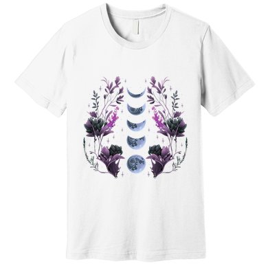 Cosmos Night Stargazers Vintage Celestial Lunar Moon Cycle Premium T-Shirt