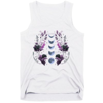 Cosmos Night Stargazers Vintage Celestial Lunar Moon Cycle Tank Top