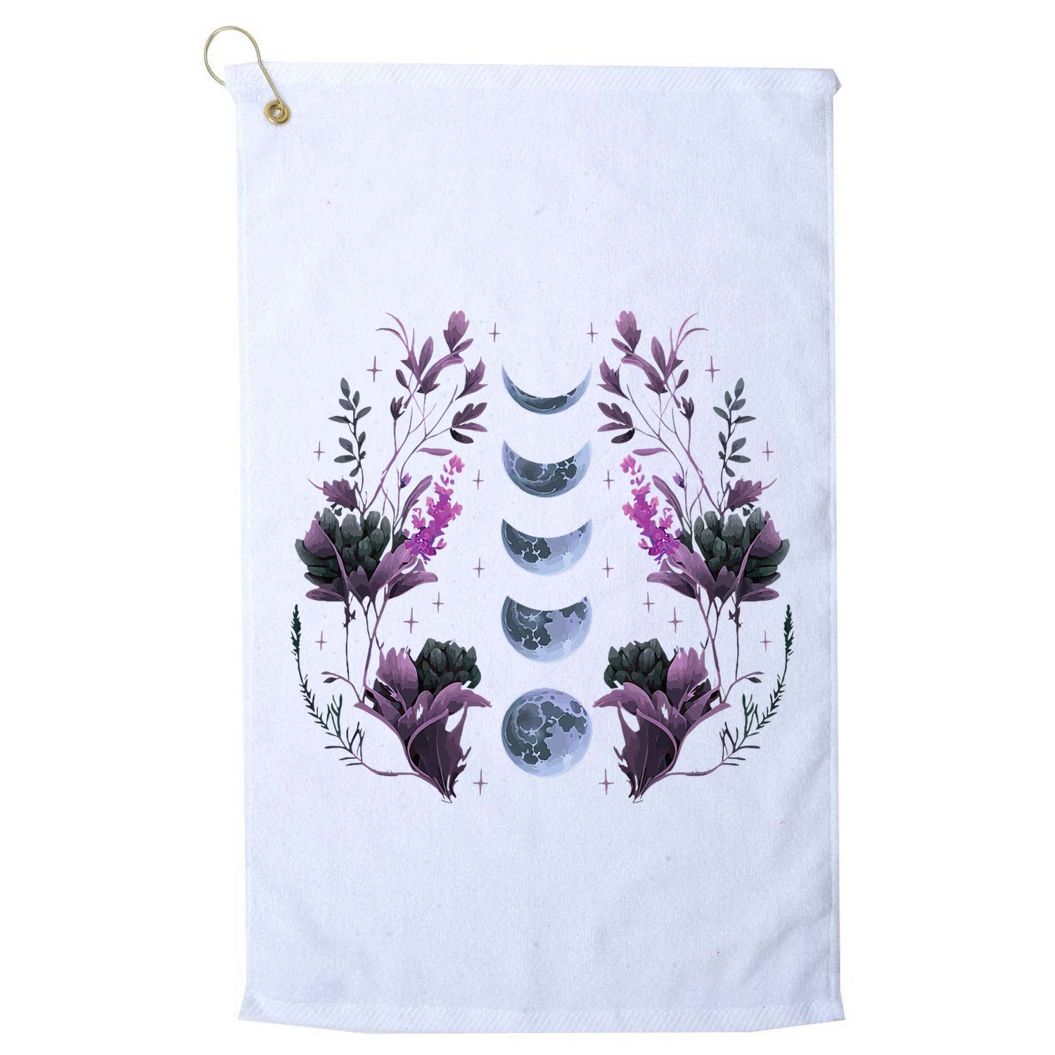 Cosmos Night Stargazers Vintage Celestial Lunar Moon Cycle Golf Towel