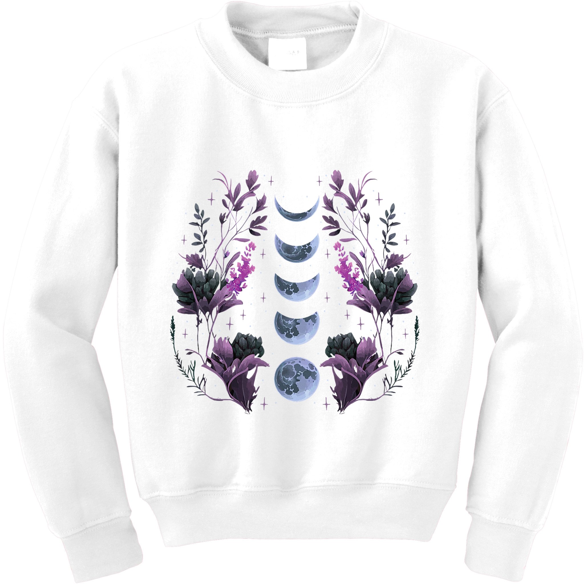 Cosmos Night Stargazers Vintage Celestial Lunar Moon Cycle Kids Sweatshirt