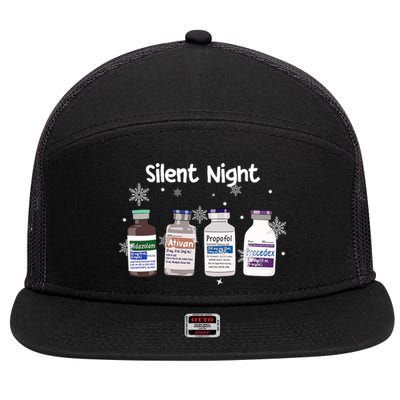 Christmas Nurse Silent Night 7 Panel Mesh Trucker Snapback Hat