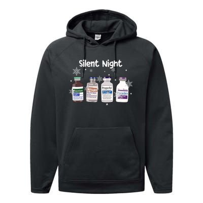 Christmas Nurse Silent Night Performance Fleece Hoodie