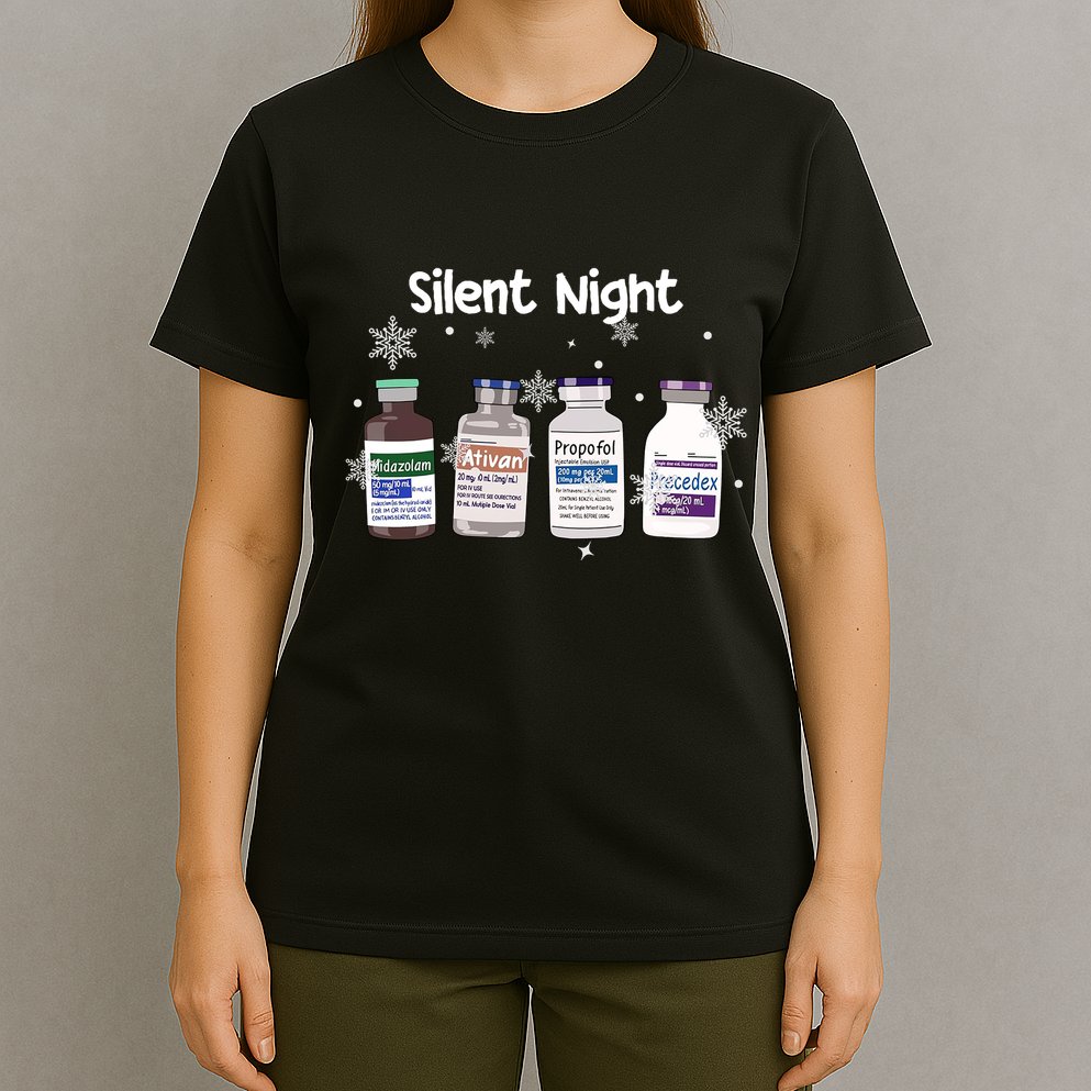 Christmas Nurse Silent Night T-Shirt