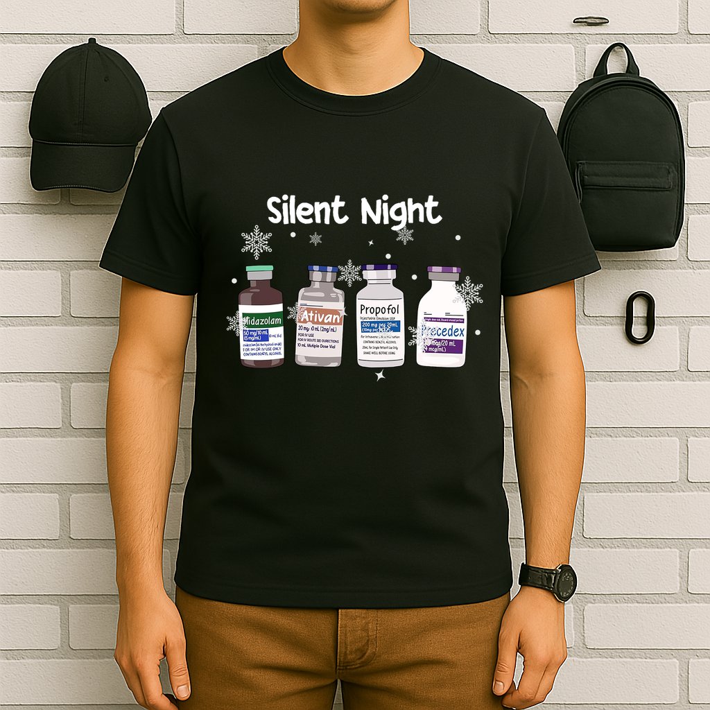 Christmas Nurse Silent Night T-Shirt