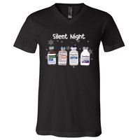 Christmas Nurse Silent Night V-Neck T-Shirt