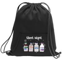 Christmas Nurse Silent Night Sweatshirt Cinch Pack Bag