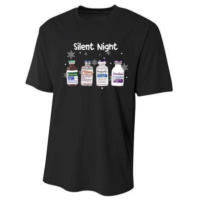 Christmas Nurse Silent Night Performance Sprint T-Shirt