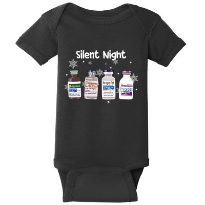 Christmas Nurse Silent Night Baby Bodysuit