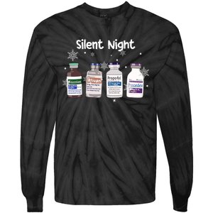 Christmas Nurse Silent Night Tie-Dye Long Sleeve Shirt