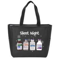 Christmas Nurse Silent Night Zip Tote Bag