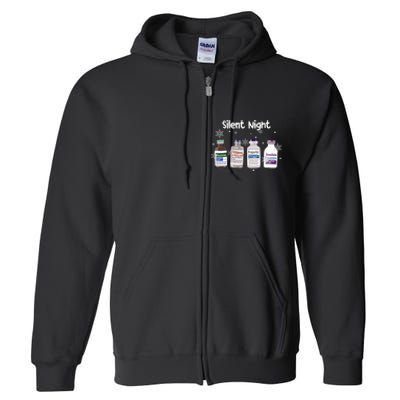 Christmas Nurse Silent Night Full Zip Hoodie