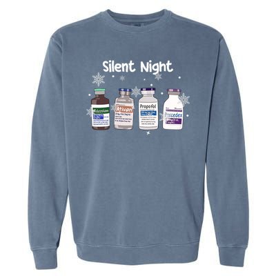 Christmas Nurse Silent Night Garment-Dyed Sweatshirt