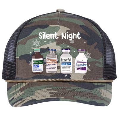 Christmas Nurse Silent Night Retro Rope Trucker Hat Cap