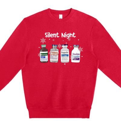 Christmas Nurse Silent Night Premium Crewneck Sweatshirt