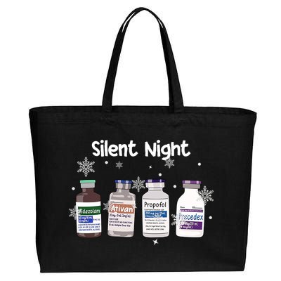 Christmas Nurse Silent Night Cotton Canvas Jumbo Tote