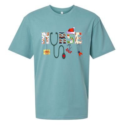 Christmas Nurse Stethoscope Christmas Santas Favorite Nurse Cute Gift Sueded Cloud Jersey T-Shirt