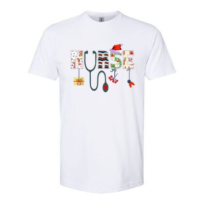 Christmas Nurse Stethoscope Christmas Santas Favorite Nurse Cute Gift Softstyle CVC T-Shirt