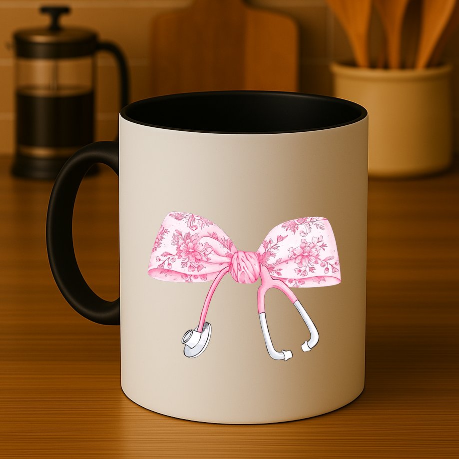 Coquette Nurse Stethoscope Bow Nurse Appreciation Gift Mug