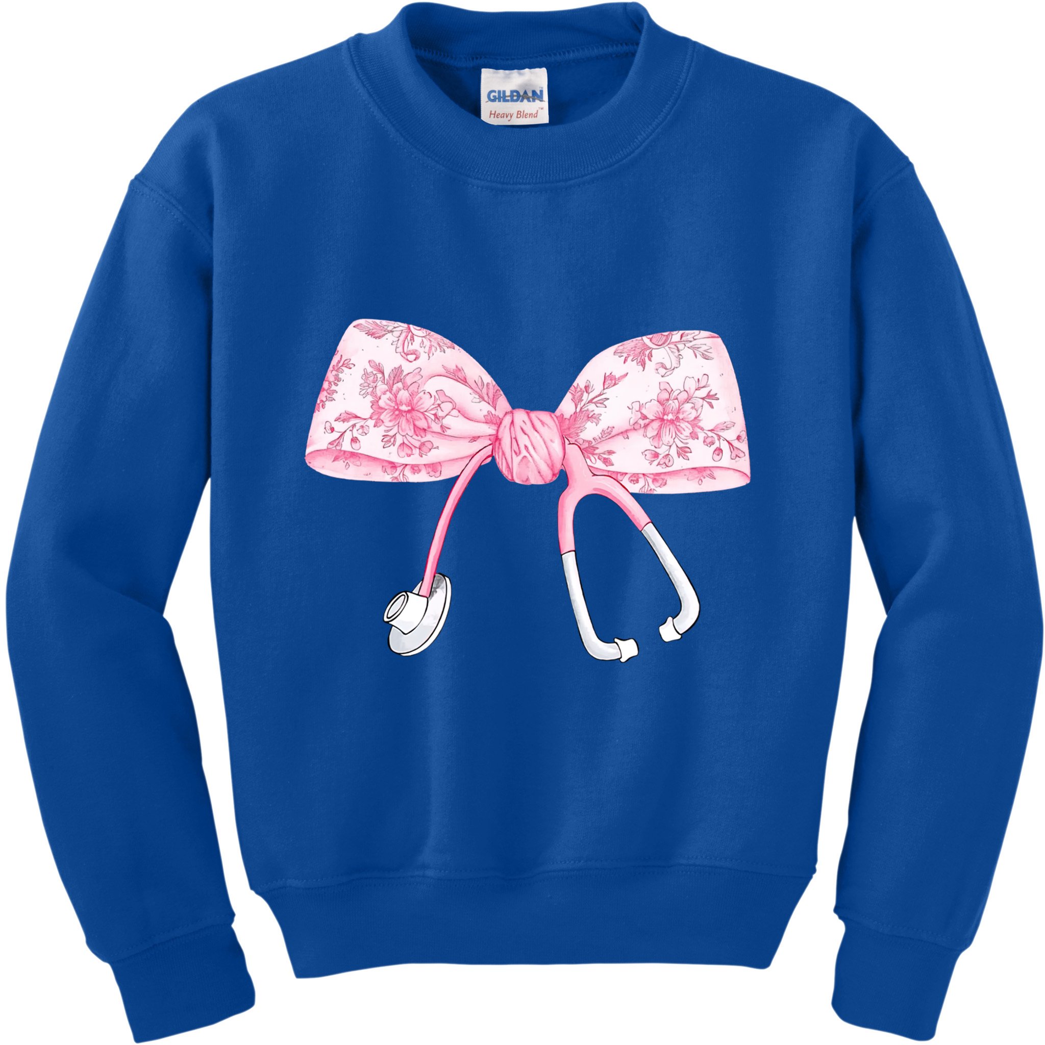 Coquette Nurse Stethoscope Bow Nurse Appreciation Gift Kids Sweatshirt