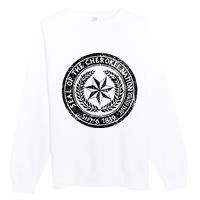 CHEROKEE NATION SEAL NATIVE AMERICAN TRIBE PRIDE HONOR Premium Crewneck Sweatshirt