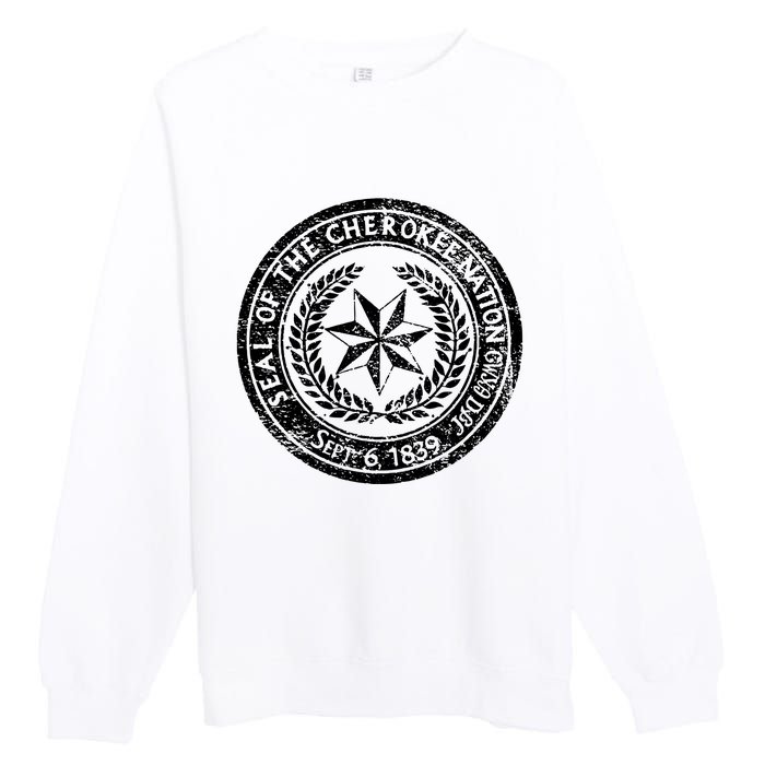 CHEROKEE NATION SEAL NATIVE AMERICAN TRIBE PRIDE HONOR Premium Crewneck Sweatshirt